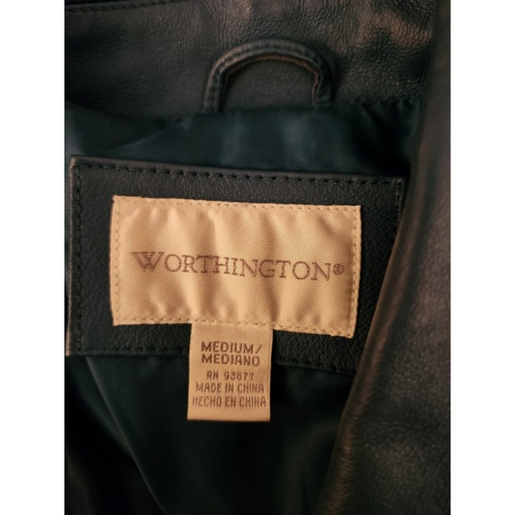 Worthington Blue Leather Jacket - Picture 4 of 4